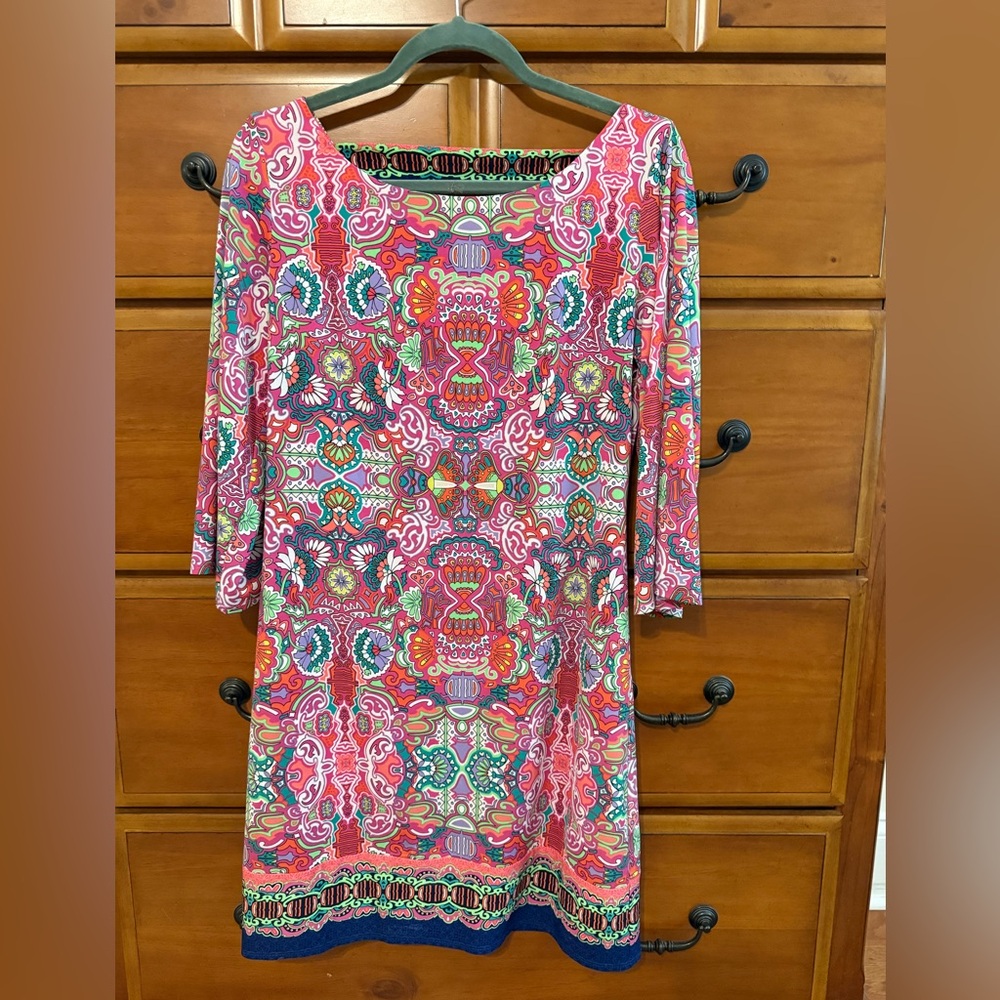 Laundry By Shelli Segal Multicolor Patterned Midi Dress